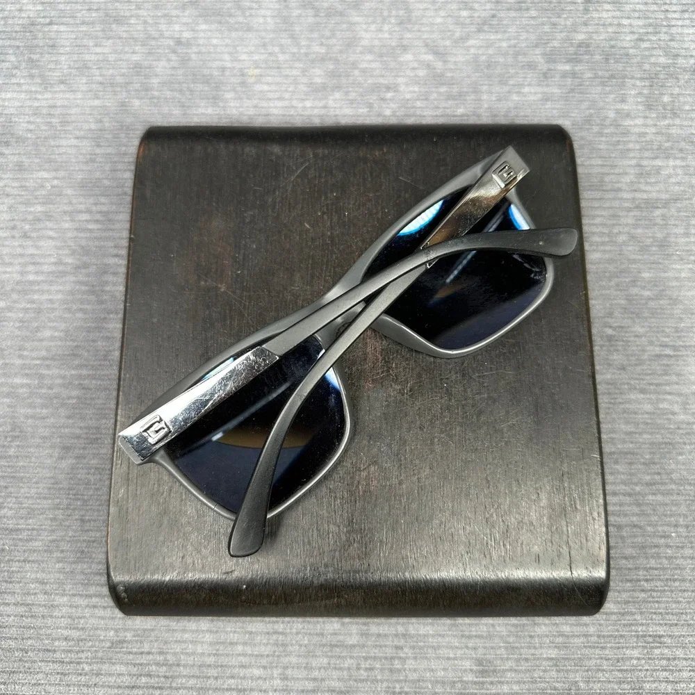 Guess Mens Rectangular Sunglasses Matte Gray Blue Mirrored Lens GU6952